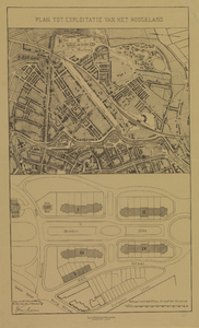 214160 Topografische kaart van het oostelijke gedeelte van de binnenstad van Utrecht met het aangrenzende gebied, ...